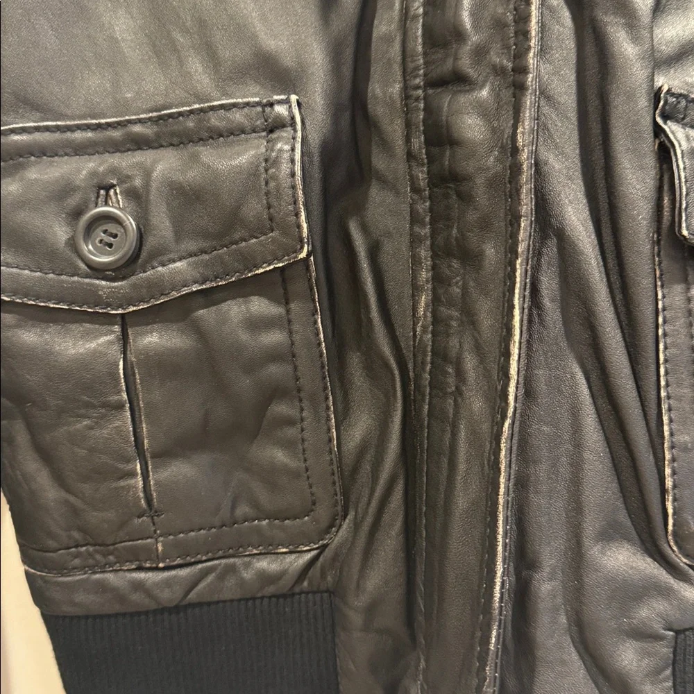 J. Crew Collection Leather Bomber Jacket